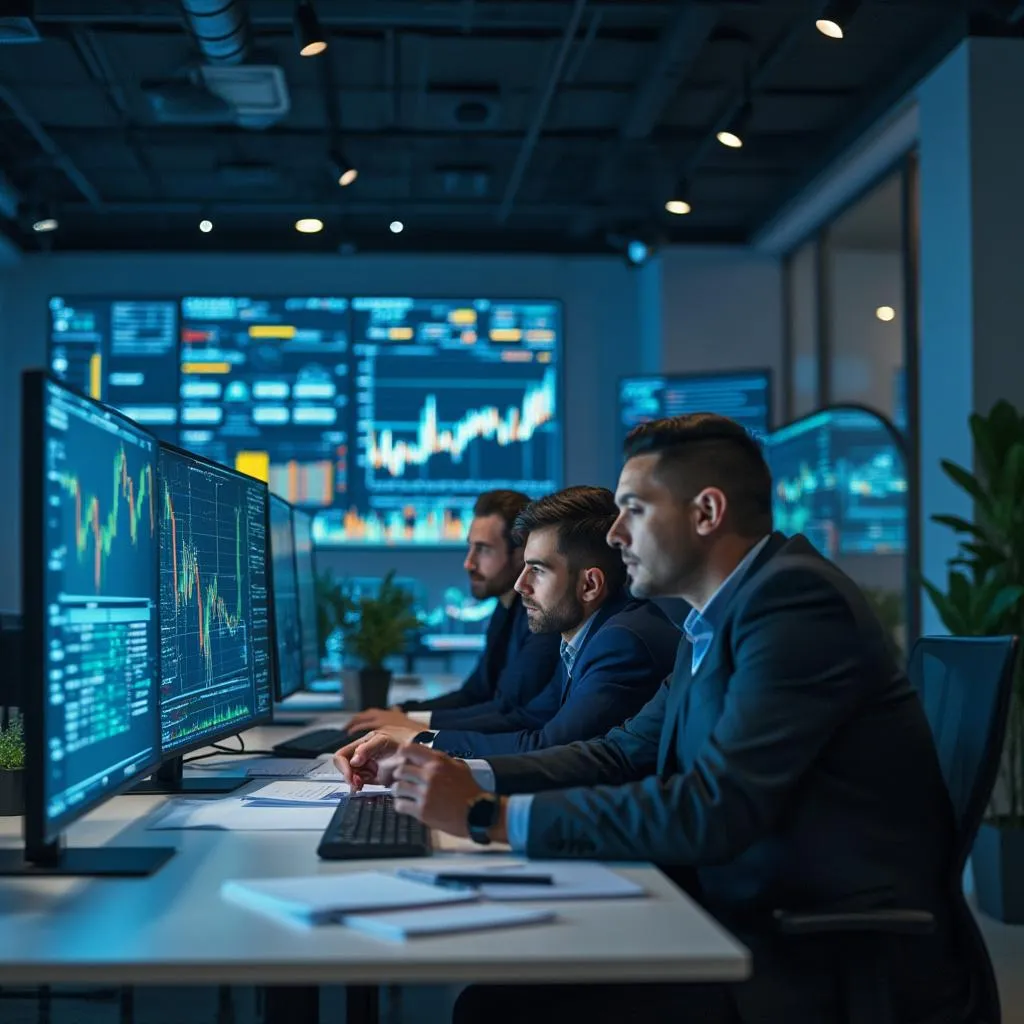 Équipe PortfolioAI travaillant sur des algorithmes
